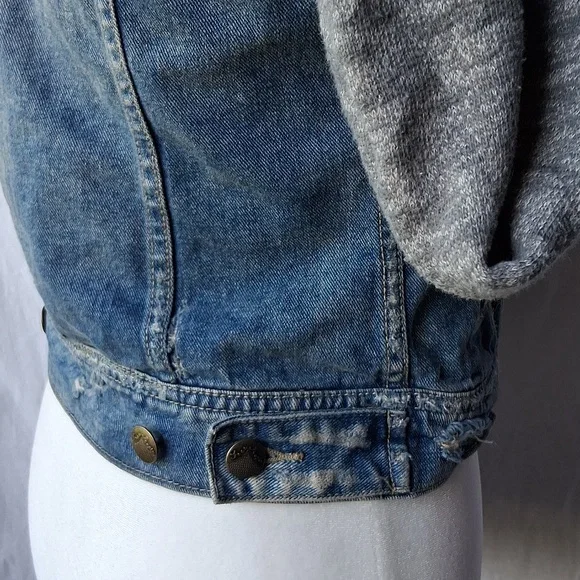 Free People Hooded Denim Jacket XS - Picture 11 of 16